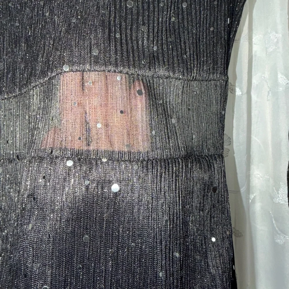 Sparkly Black Dress w/ mesh - shows belly, chest & arms. Beautiful. Worn once! - Picture 8 of 11